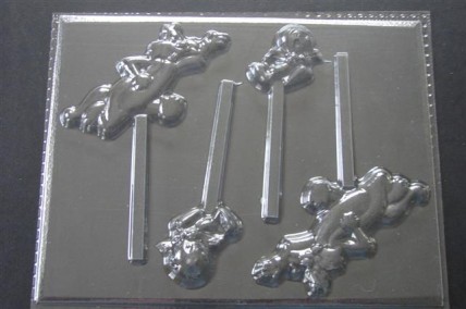 336sp Sly Cat and Sweet Bird Chocolate Candy Lollipop Mold